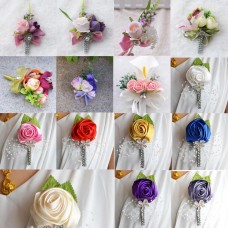Corsage Wrist Flowers Boutonniere Silk Bridal Rose Favors Prom Pin Wedding Decor   382306444545